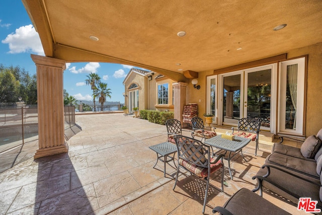 view of patio / terrace featuring an outdoor living space