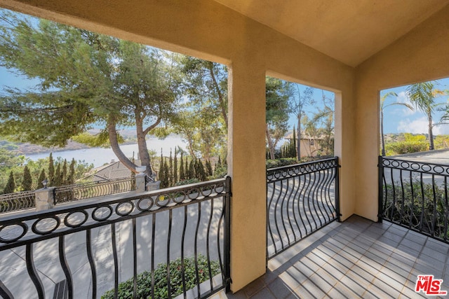 balcony with a water view