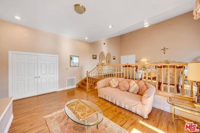 living room featuring hardwood / wood-style flooring