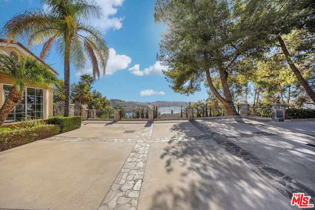 exterior space with a mountain view