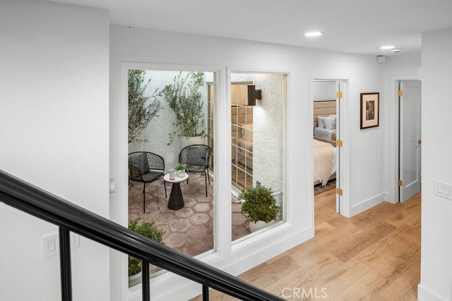 hallway featuring light hardwood / wood-style floors