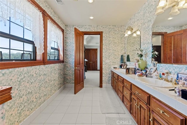 bathroom featuring vanity and tile patterned floors