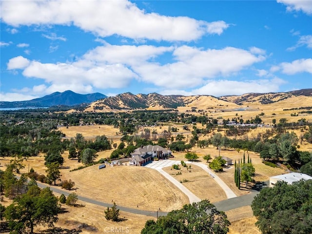 bird's eye view with a mountain view