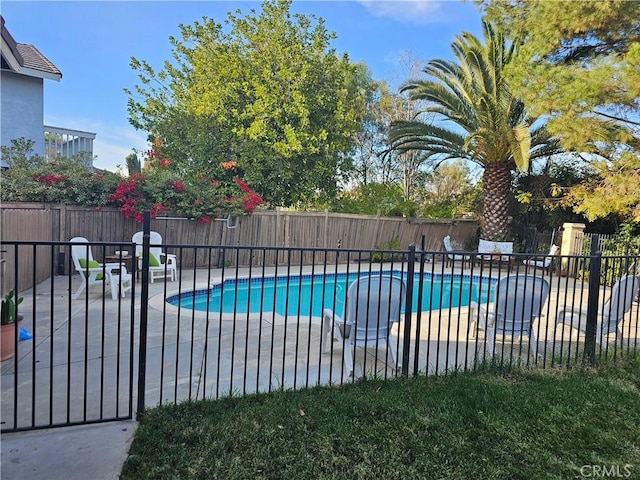 view of swimming pool featuring a patio