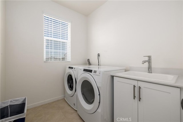 32879 Brunello Way, Temecula, CA 92591 - laundry room featuring washer and clothes dryer, cabinet space, and light tile patterned flooring