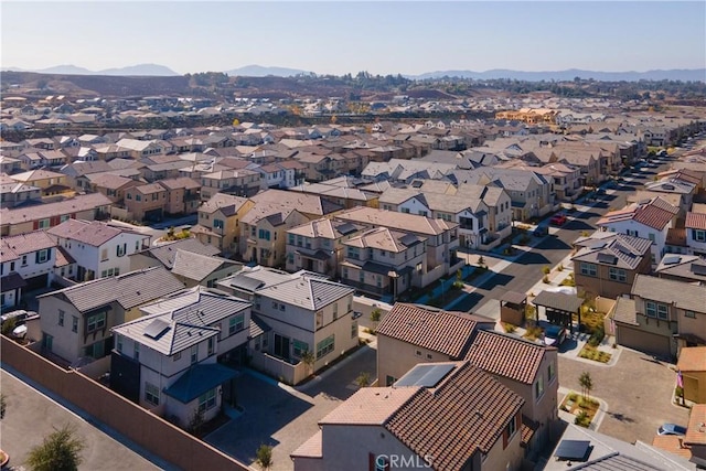 bird's eye view with a mountain view