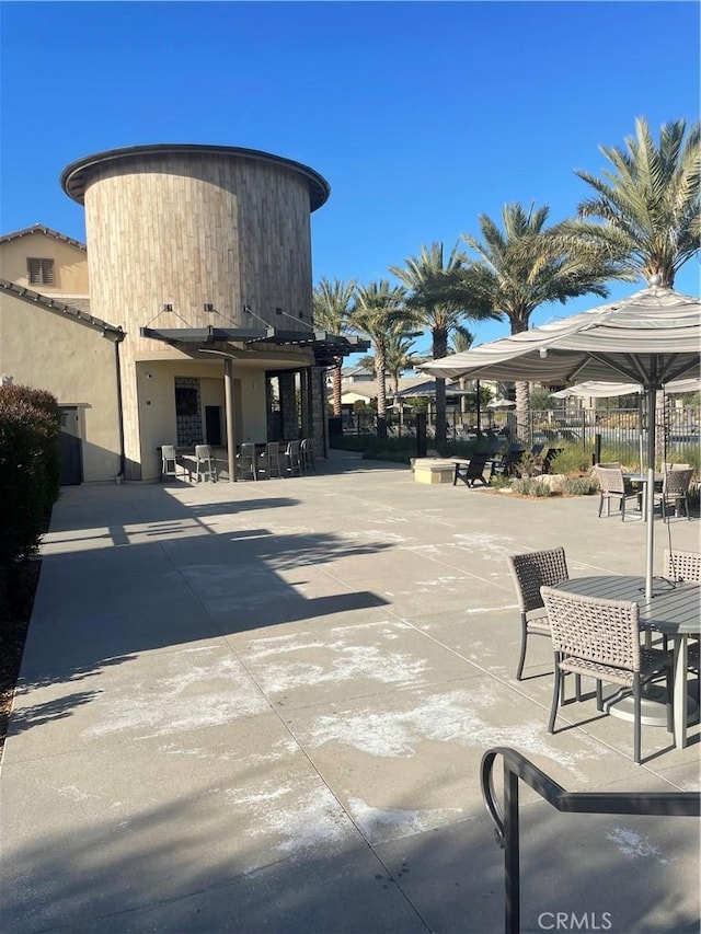 view of community featuring a patio area