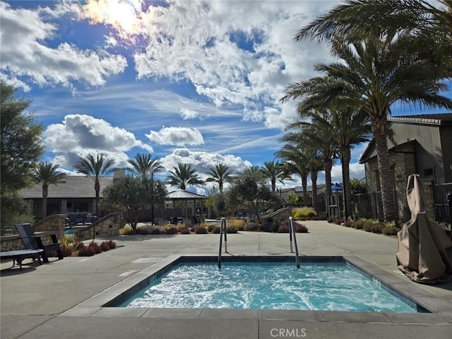 view of pool with a gazebo