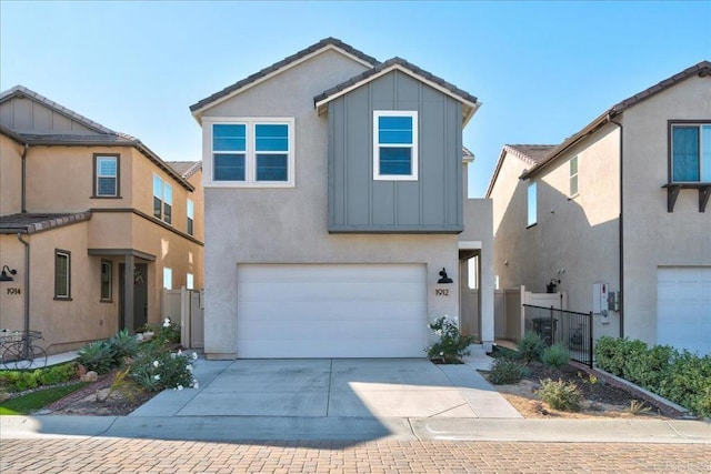 view of front of house with a garage