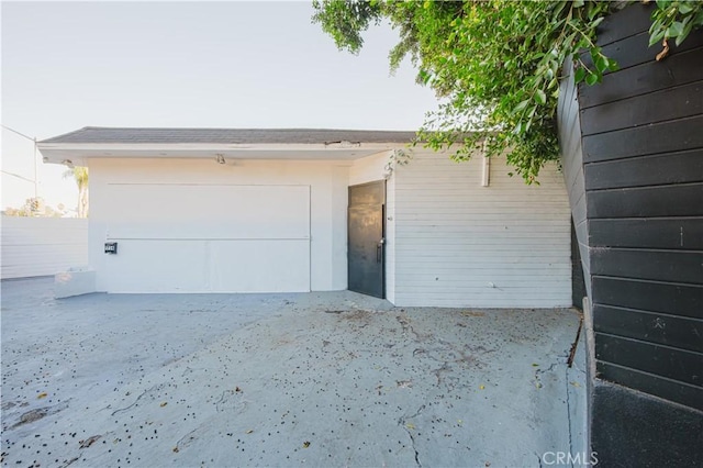 view of garage