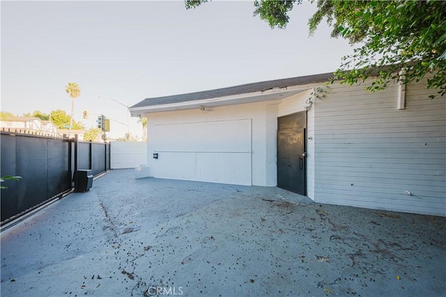 view of garage