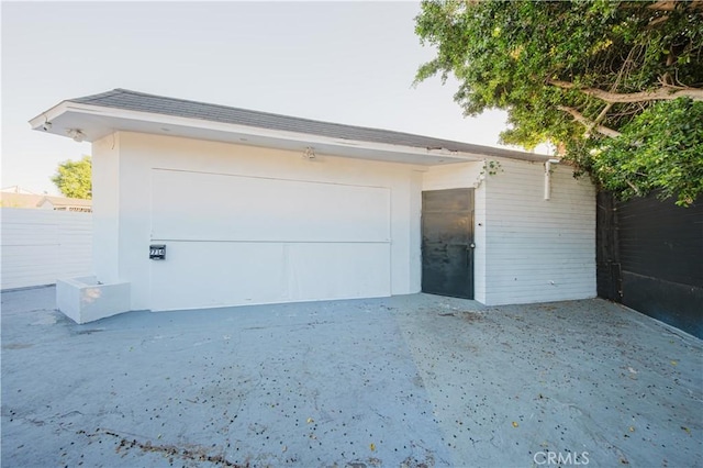 view of garage