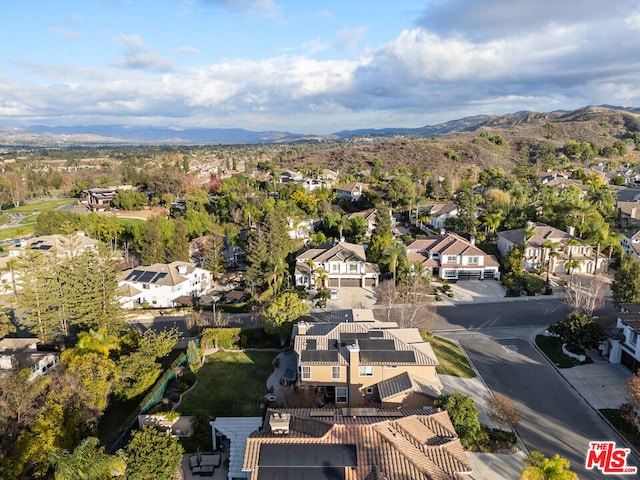 drone / aerial view with a mountain view