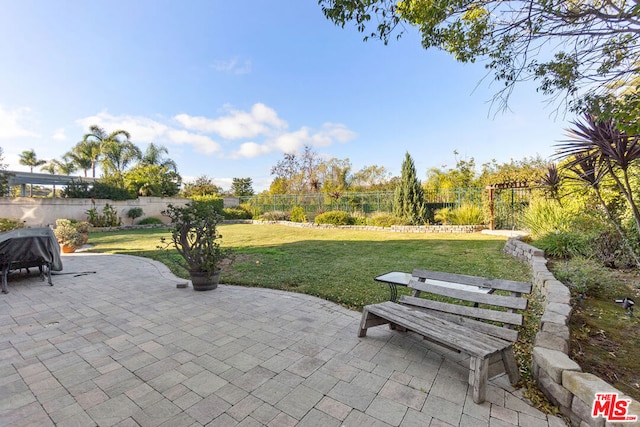 view of patio with area for grilling