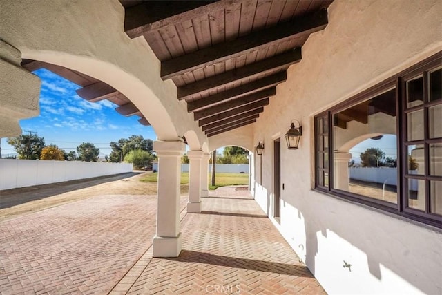 view of patio with a porch