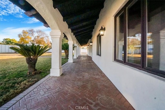 view of patio with a porch