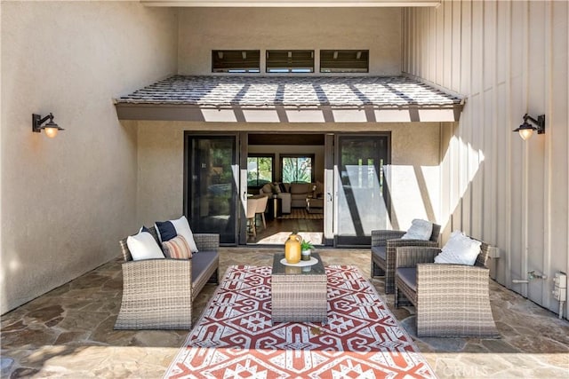 view of patio with an outdoor hangout area