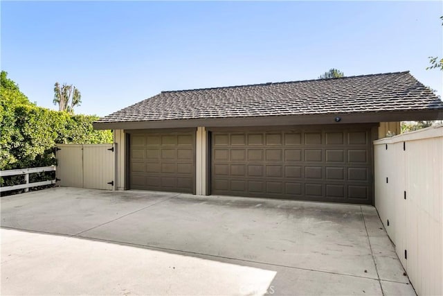 view of garage