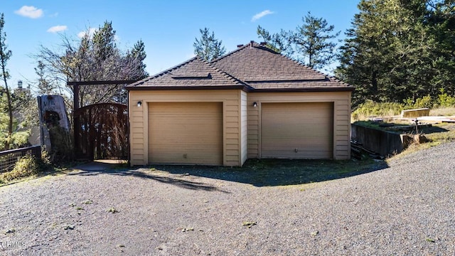 view of garage