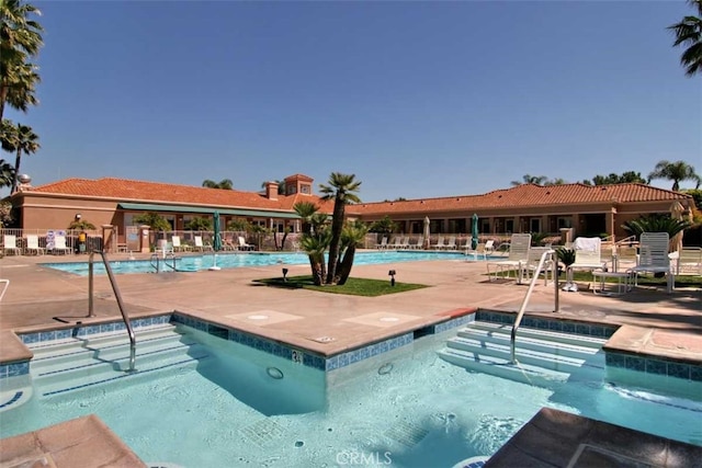 view of pool with a patio