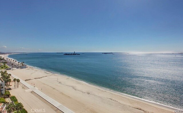 property view of water with a beach view