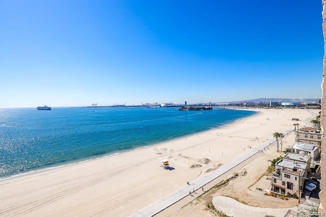 property view of water featuring a view of the beach