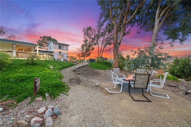 41026 Los Amantes Rd, Temecula, CA 92592 - view of yard featuring an outdoor fire pit