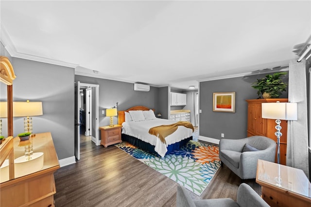 41026 Los Amantes Rd, Temecula, CA 92592 - bedroom with dark wood-style floors and ornamental molding
