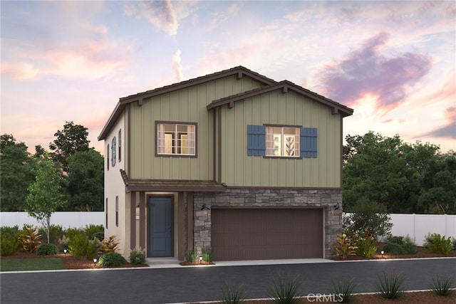 view of front facade with a garage