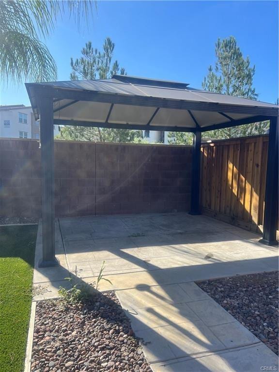 view of parking featuring a gazebo