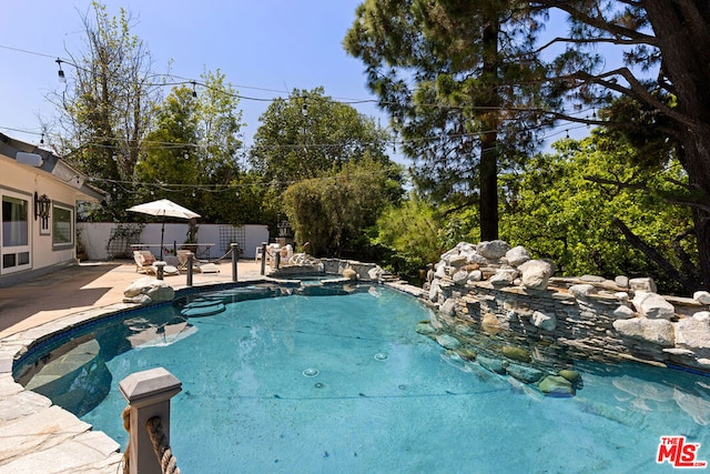 view of pool with a patio area