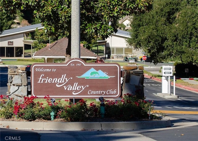 view of community sign