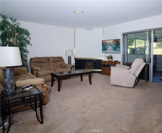 living room with carpet