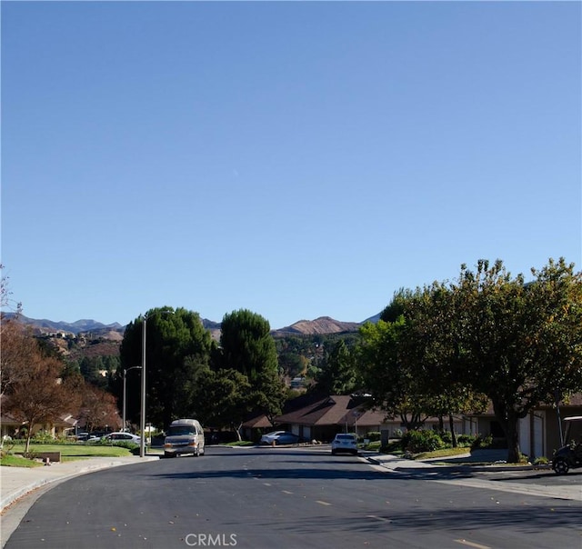 view of street featuring a mountain view