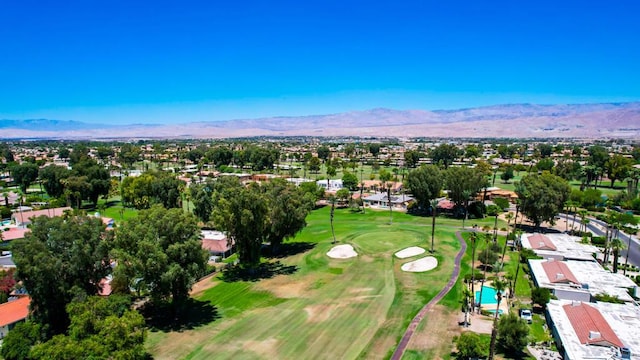 drone / aerial view with a mountain view