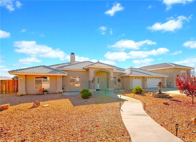 view of front of house with a garage