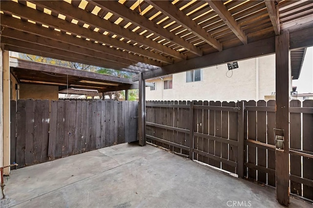 view of patio with a pergola