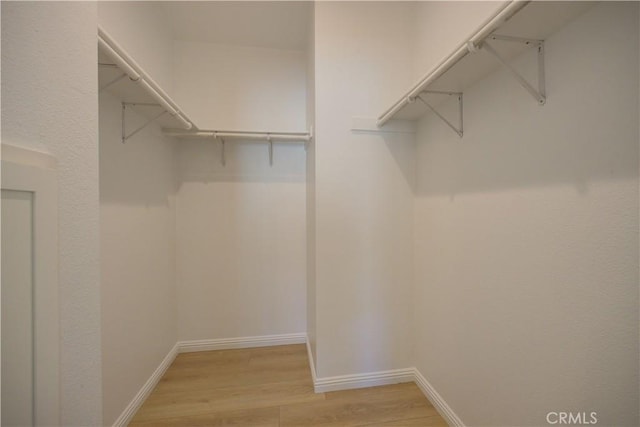 walk in closet featuring light hardwood / wood-style floors