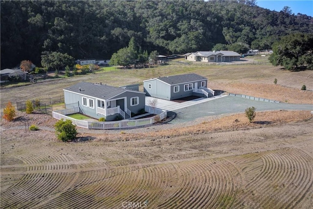 drone / aerial view featuring a rural view