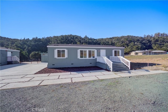 1592 Deer Canyon Rd, Arroyo Grande, CA 93420 - manufactured / mobile home featuring crawl space and a forest view