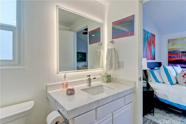 bathroom featuring toilet and vanity