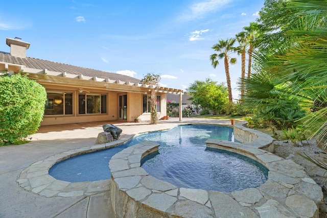 view of swimming pool featuring a patio