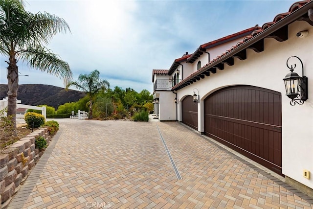 exterior space with a mountain view