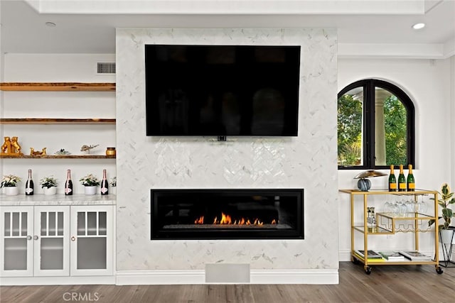 interior space with hardwood / wood-style flooring