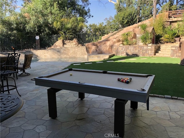 game room featuring billiards