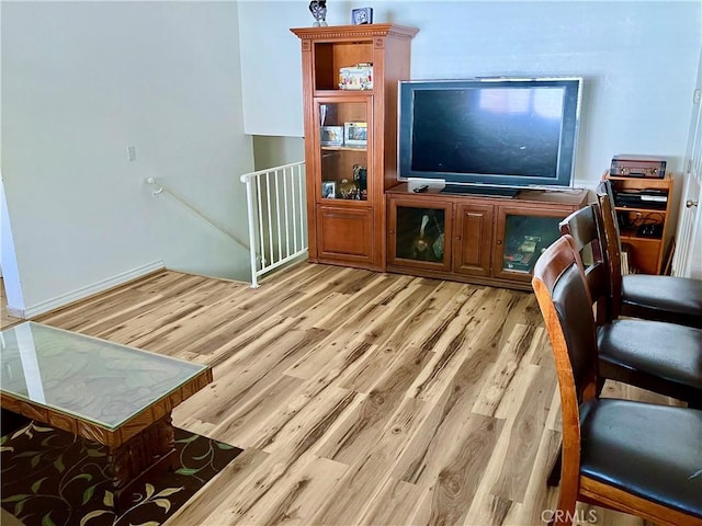 living room with light wood finished floors