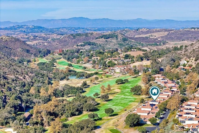 bird's eye view featuring a mountain view