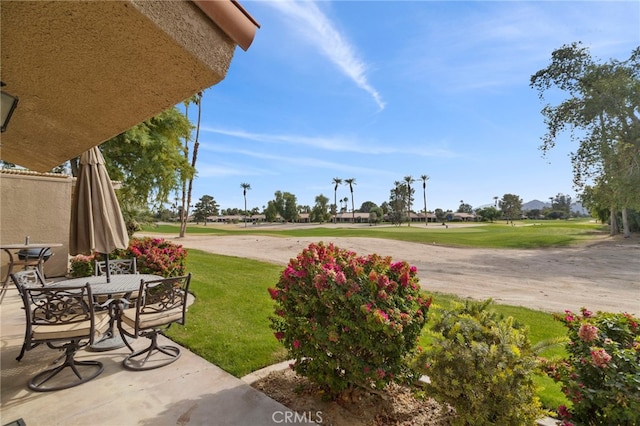 view of yard with a patio area