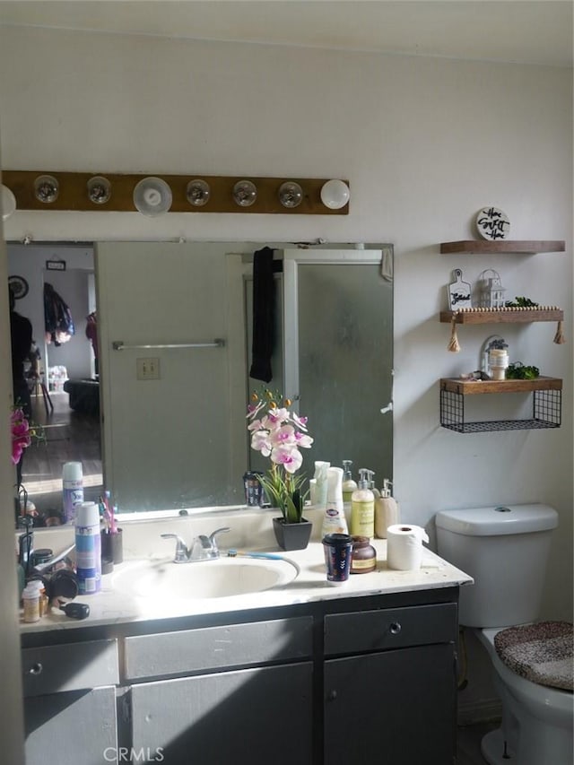 bathroom with vanity and toilet