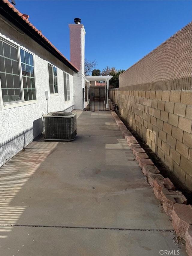 view of patio / terrace featuring central AC unit